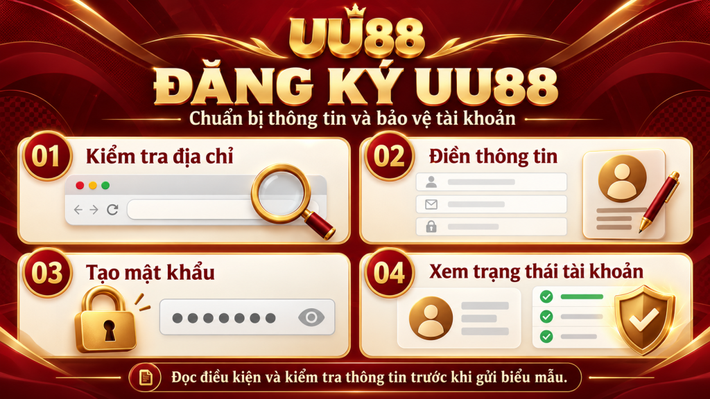 Đăng ký UU88 – Chuẩn bị thông tin và bảo vệ tài khoản
