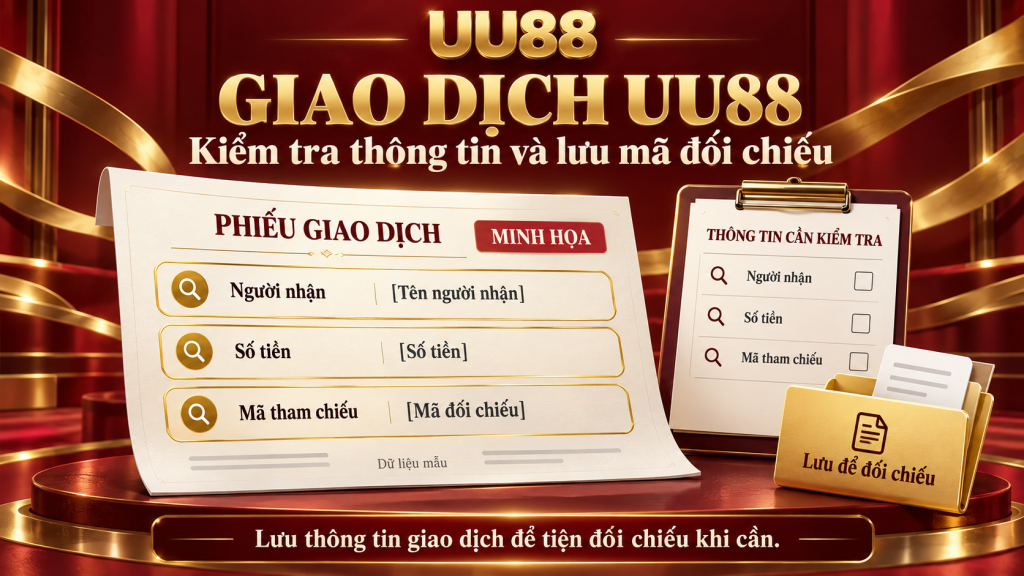Giao dịch UU88 – Kiểm tra thông tin và lưu mã đối chiếu